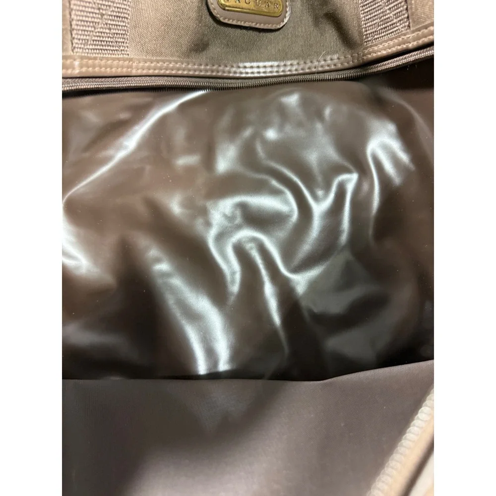 Jaguar JC Penney Vintage Brown Canvas Duffel Bag Carry On Travel Luggage Rare